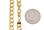 將圖片載入圖庫檢視器 14K Yellow Gold 7mm Curb Link Bracelet Anklet Choker Necklace Pendant Chain with Lobster Clasp
