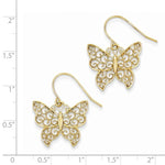 Загрузить изображение в средство просмотра галереи, 14k Yellow Gold Butterfly Shepherd Hook Dangle Earrings
