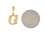 Kép betöltése a galériamegjelenítőbe: 14K Yellow Gold Uppercase Initial Letter G Block Alphabet Pendant Charm
