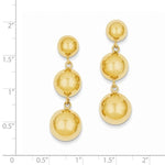 Carica l&#39;immagine nel visualizzatore di Gallery, 14k Yellow Gold Half Ball Button Post Dangle Earrings
