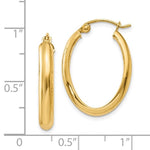 Indlæs billede til gallerivisning 14k Yellow Gold Classic Oval Hoop Earrings
