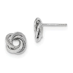 Charger l&#39;image dans la galerie, 14k White Gold Textured Love Knot Stud Post Earrings
