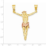 Charger l&#39;image dans la galerie, 14k Gold Two Tone Corpus Crucified Christ Pendant Charm - [cklinternational]
