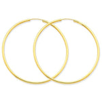 Kép betöltése a galériamegjelenítőbe: 14K Yellow Gold 55mm x 2mm Round Endless Hoop Earrings
