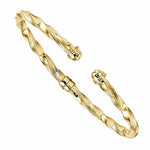 Lade das Bild in den Galerie-Viewer, 14k Yellow Gold Modern Contemporary Hinged Cuff Bangle Bracelet
