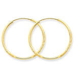 Cargar imagen en el visor de la galería, 14K Yellow Gold 21mm x 1.25mm Round Endless Hoop Earrings
