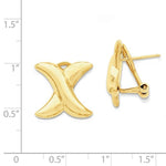 Carregar imagem no visualizador da galeria, 14k Yellow Gold Modern Contemporary X Omega Post Earrings
