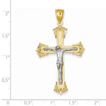 Indlæs billede til gallerivisning 14k Gold Two Tone Crucifix Cross Large Pendant Charm - [cklinternational]

