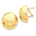 Lade das Bild in den Galerie-Viewer, 14k Yellow Gold Polished 24mm Half Ball Omega Post Earrings
