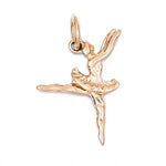 Φόρτωση εικόνας στο εργαλείο προβολής Συλλογής, 14k Rose Gold Ballerina Ballet Dancer 3D Small Pendant Charm
