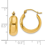 Kép betöltése a galériamegjelenítőbe: 14K Yellow Gold 18mm x 7mm Classic Round Hoop Earrings
