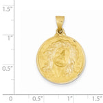 Ladda upp bild till gallerivisning, 14k Yellow Gold Jesus Face Medal Hollow Pendant Charm
