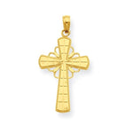 Φόρτωση εικόνας στο εργαλείο προβολής Συλλογής, 14k Yellow Gold Celtic Cross Open Back Pendant Charm
