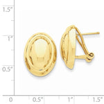 Lataa kuva Galleria-katseluun, 14k Yellow Gold Polished Oval Button Omega Clip Back Earrings
