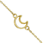 Afbeelding in Gallery-weergave laden, 14k Yellow Gold Moon Anklet 10 Inch with Extender - [cklinternational]
