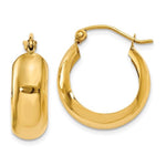Charger l&#39;image dans la galerie, 14K Yellow Gold 18mm x 7mm Classic Round Hoop Earrings
