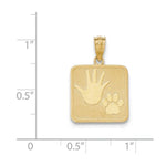 Cargar imagen en el visor de la galería, 14k Yellow Gold Hand Paw Print Puppy Me Pendant Charm

