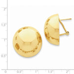 Lade das Bild in den Galerie-Viewer, 14k Yellow Gold Polished 24mm Half Ball Omega Post Earrings
