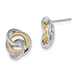 將圖片載入圖庫檢視器 14k Gold Two Tone Classic Love Knot Stud Post Earrings
