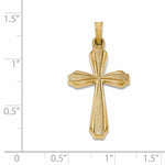 Charger l&#39;image dans la galerie, 14k Yellow Gold Brushed Polished Latin Cross Pendant Charm
