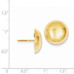 Indlæs billede til gallerivisning 14k Yellow Gold 15.50mm Polished Half Ball Button Post Earrings
