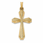 Cargar imagen en el visor de la galería, 14k Yellow Gold Brushed Polished Latin Cross Pendant Charm
