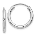 Carica l&#39;immagine nel visualizzatore di Gallery, 14K White Gold 13mm x 2mm Round Endless Hoop Earrings
