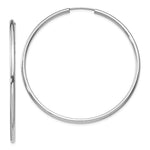 Charger l&#39;image dans la galerie, 14K White Gold 45mm x 2mm Round Endless Hoop Earrings
