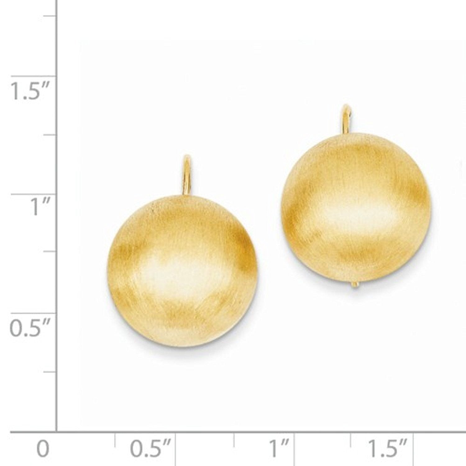 14k Yellow Gold 16mm Satin Half Ball Button Earrings
