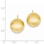Load image into Gallery viewer, 14k Yellow Gold 16mm Satin Half Ball Button Earrings
