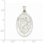 Lataa kuva Galleria-katseluun, 14k White Gold Saint Christopher Medal Hollow Pendant Charm
