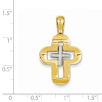 Afbeelding in Gallery-weergave laden, 14k Gold Two Tone Latin Cross Pendant Charm
