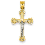 Kép betöltése a galériamegjelenítőbe: 14k Gold Two Tone Crucifix Cross Pendant Charm

