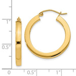 Afbeelding in Gallery-weergave laden, 14K Yellow Gold 25mm Square Tube Round Hollow Hoop Earrings
