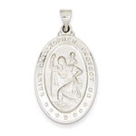 Carica l&#39;immagine nel visualizzatore di Gallery, 14k White Gold Saint Christopher Medal Hollow Pendant Charm
