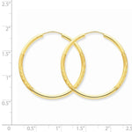 Carica l&#39;immagine nel visualizzatore di Gallery, 14K Yellow Gold 30mm Satin Textured Round Endless Hoop Earrings
