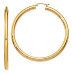 Загрузить изображение в средство просмотра галереи, 14K Yellow Gold Large Classic Round Hoop Earrings 60mmx4mm
