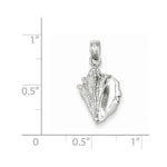 Afbeelding in Gallery-weergave laden, 14k White Gold Conch Shell 3D Pendant Charm
