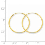 Indlæs billede til gallerivisning 14K Yellow Gold 21mm x 1.25mm Round Endless Hoop Earrings
