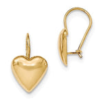 Cargar imagen en el visor de la galería, 14k Yellow Gold Heart 12mm Kidney Wire Button Earrings
