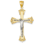 Indlæs billede til gallerivisning 14k Gold Two Tone Crucifix Cross Large Pendant Charm - [cklinternational]
