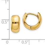 Carregar imagem no visualizador da galeria, 14k Yellow Gold 11mm Classic Hinged Hoop Huggie Earrings
