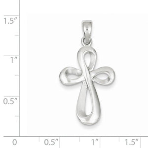 14k White Gold Latin Cross Pendant Charm