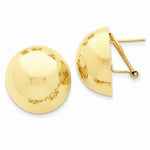 Lataa kuva Galleria-katseluun, 14k Yellow Gold Polished 20mm Half Ball Omega Post Earrings
