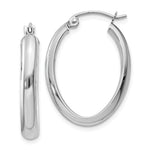 Cargar imagen en el visor de la galería, 14k White Gold Classic Oval Hoop Earrings
