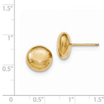 Indlæs billede til gallerivisning 14k Yellow Gold 10.5mm Button Polished Post Stud Earrings
