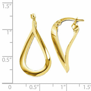 14K Yellow Gold Modern Classic Twisted Hoop Earrings