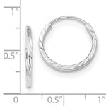Charger l&#39;image dans la galerie, 14K White Gold 17mmx1.35mm Square Tube Round Hoop Earrings
