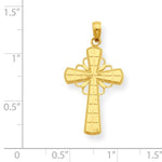 Carregar imagem no visualizador da galeria, 14k Yellow Gold Celtic Cross Open Back Pendant Charm
