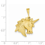 Charger l&#39;image dans la galerie, 14k Yellow Gold Unicorn Head Open Back Pendant Charm - [cklinternational]
